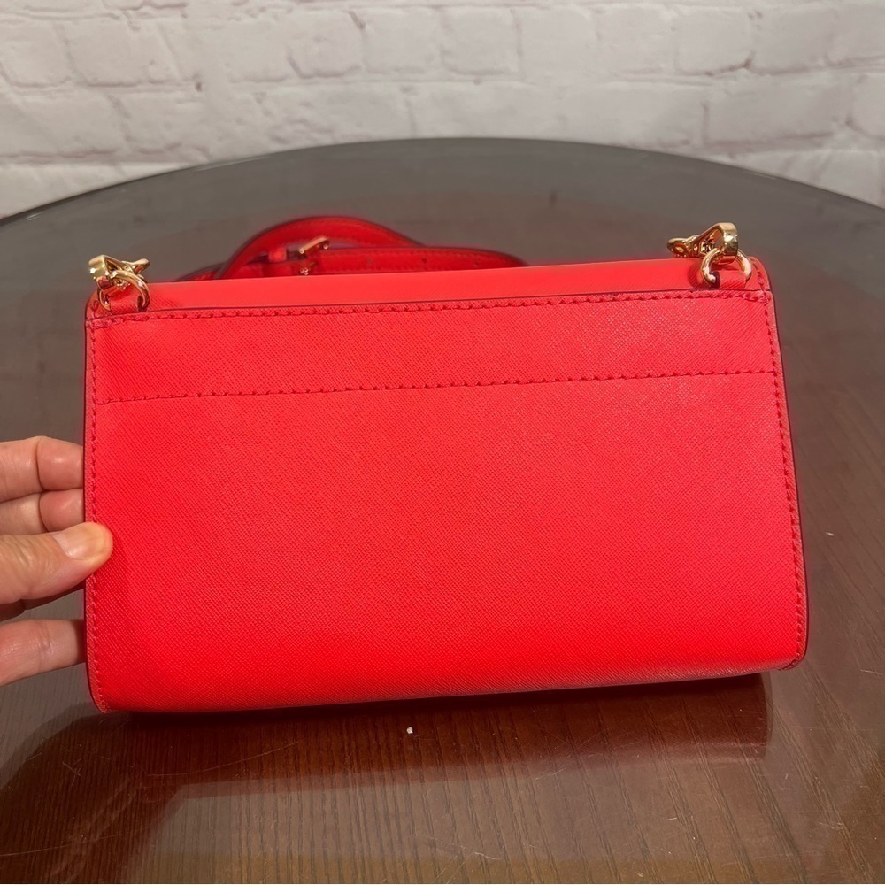MICHAEL KORS Saffiano Leather 3-in-1 Crossbody. Jet Set Travel bag NWT Coral - Picture 5 of 14